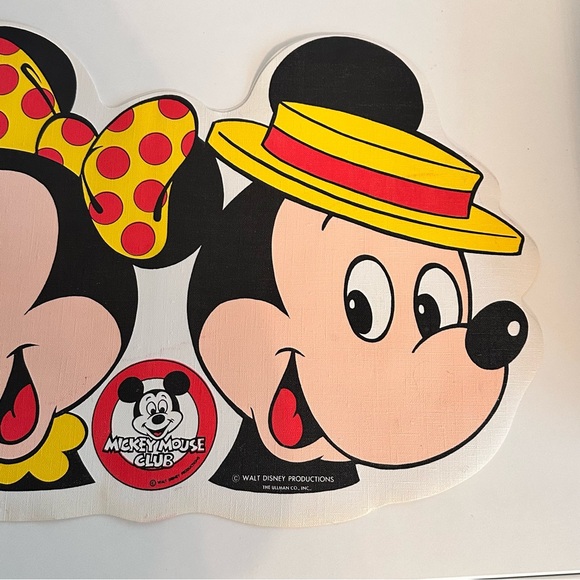 2 VTG Y2K Mickey Mouse Club House Eating Table Placemats Minnie Child Disney - Picture 5 of 8